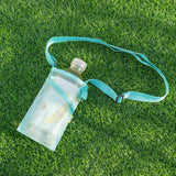 Maxbell Mesh Water Bottle Pouch Reusable Water Bottle Holder for Walking Gym Camping blue