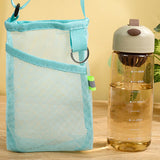 Maxbell Mesh Water Bottle Pouch Reusable Water Bottle Holder for Walking Gym Camping blue