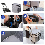 Maxbell Rolling Cooler Compact Chiller Soft Travel Cooler for Beach Shopping Camping Gray