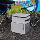 Maxbell Rolling Cooler Compact Chiller Soft Travel Cooler for Beach Shopping Camping Gray