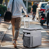 Maxbell Rolling Cooler Compact Chiller Soft Travel Cooler for Beach Shopping Camping Gray