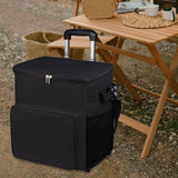 Maxbell Rolling Cooler Compact Chiller Soft Travel Cooler for Beach Shopping Camping Black