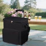 Maxbell Rolling Cooler Compact Chiller Soft Travel Cooler for Beach Shopping Camping Black