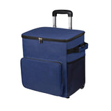 Maxbell Rolling Cooler Compact Chiller Soft Travel Cooler for Beach Shopping Camping Navy blue