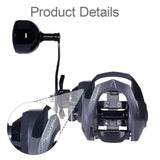 Maxbell Baitcasting Fishing Reel Portable Supplies 7.2:1 High Speed Gear Ratio Black for Left Hand