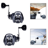Maxbell Baitcasting Fishing Reel Portable Supplies 7.2:1 High Speed Gear Ratio Black for Left Hand