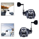 Maxbell Baitcasting Fishing Reel Portable Supplies 7.2:1 High Speed Gear Ratio Black for Left Hand