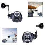 Maxbell Baitcasting Fishing Reel Portable Supplies 7.2:1 High Speed Gear Ratio Black for Left Hand