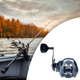 Maxbell Baitcasting Fishing Reel Portable Supplies 7.2:1 High Speed Gear Ratio Black for Left Hand