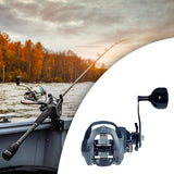 Maxbell Baitcasting Fishing Reel Portable Supplies 7.2:1 High Speed Gear Ratio Black for Right Hand