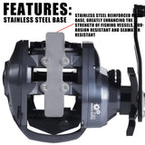 Maxbell Baitcasting Fishing Reel Portable Supplies 7.2:1 High Speed Gear Ratio Black for Right Hand