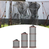 Maxbell Foldable Fish Basket Fish Net Folding Fishing Cage for Lake River Freshwater 25cmx30cm