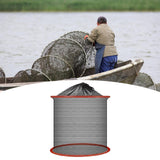 Maxbell Foldable Fish Basket Fish Net Folding Fishing Cage for Lake River Freshwater 25cmx30cm