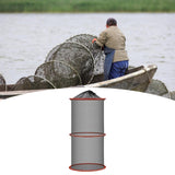 Maxbell Foldable Fish Basket Fish Net Folding Fishing Cage for Lake River Freshwater 25cmx60cm