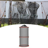 Maxbell Foldable Fish Basket Fish Net Folding Fishing Cage for Lake River Freshwater 25cmx60cm