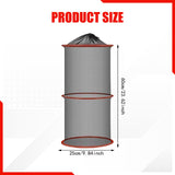 Maxbell Foldable Fish Basket Fish Net Folding Fishing Cage for Lake River Freshwater 25cmx60cm