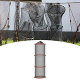 Maxbell Foldable Fish Basket Fish Net Folding Fishing Cage for Lake River Freshwater 25cmx90cm