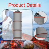 Maxbell Foldable Fish Basket Fish Net Folding Fishing Cage for Lake River Freshwater 25cmx90cm