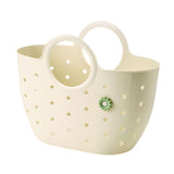 Maxbell Shower Caddy Basket with Handles Multipurpose Dorm Camp Dorm Shower Tote Bag Beige M