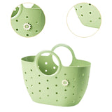 Maxbell Shower Caddy Basket with Handles Multipurpose Dorm Camp Dorm Shower Tote Bag Beige L