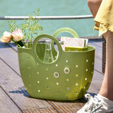 Maxbell Shower Caddy Basket with Handles Multipurpose Dorm Camp Dorm Shower Tote Bag Green L