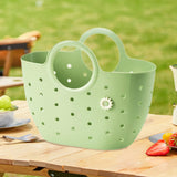 Maxbell Shower Caddy Basket with Handles Multipurpose Dorm Camp Dorm Shower Tote Bag Green L