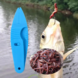 Maxbell Earthworm Clip Hook Fishing Equipment Sturdy Lightweight Fast Baiting Device blue