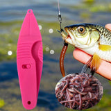 Maxbell Earthworm Clip Hook Fishing Equipment Sturdy Lightweight Fast Baiting Device pink