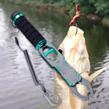 Maxbell Fishing Plier Fishing Gear Freshwater Non Slip Handle Saltwater Fish Gripper Silver Gray