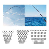 Maxbell 55x Ceramic Guides Ring Fishing Rod Repair Kit for Fishing Lovers Freshwater