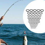 Maxbell 55x Ceramic Guides Ring Fishing Rod Repair Kit for Fishing Lovers Freshwater