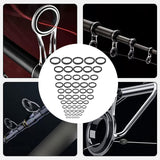 Maxbell 55x Ceramic Guides Ring Fishing Rod Repair Kit for Fishing Lovers Freshwater