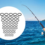 Maxbell 50 Pieces Ceramic Guides Ring Black for Saltwater Fishing Lovers Fly Fishing