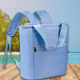 Maxbell Cooler Backpack Large Capacity Modern Lunch Backpack for Trips Outdoor Beach Blue