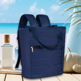 Maxbell Cooler Backpack Large Capacity Modern Lunch Backpack for Trips Outdoor Beach Navy Blue