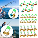 Maxbell 10x Fishing Rod Lure Alarm Bell with Double Ring Bells for Fishing Beginners Colorful Clip