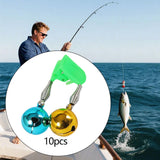 Maxbell 10x Fishing Rod Lure Alarm Bell with Double Ring Bells for Fishing Beginners Colorful Clip