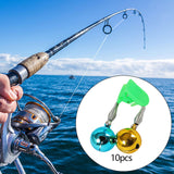 Maxbell 10x Fishing Rod Lure Alarm Bell with Double Ring Bells for Fishing Beginners Colorful Clip