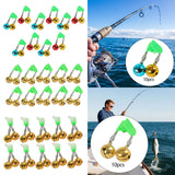 Maxbell 10x Fishing Rod Lure Alarm Bell with Double Ring Bells for Fishing Beginners Colorful Clip