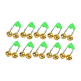 Maxbell 10x Fishing Rod Lure Alarm Bell with Double Ring Bells for Fishing Beginners Gold Clip