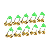 Maxbell 10x Fishing Rod Lure Alarm Bell with Double Ring Bells for Fishing Beginners Gold Clip