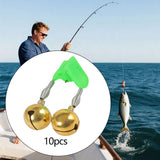 Maxbell 10x Fishing Rod Lure Alarm Bell with Double Ring Bells for Fishing Beginners Gold Clip