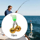 Maxbell 10x Fishing Rod Lure Alarm Bell with Double Ring Bells for Fishing Beginners Gold Spiral