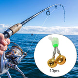 Maxbell 10x Fishing Rod Lure Alarm Bell with Double Ring Bells for Fishing Beginners Gold Spiral