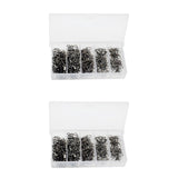 Maxbell 50Pcs Rolling Fishing Swivels and Clips Iron for Fishing Lures Snaps Swivels White