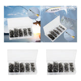 Maxbell 50Pcs Rolling Fishing Swivels and Clips Iron for Fishing Lures Snaps Swivels White