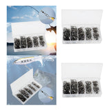 Maxbell 50x Rolling Fishing Swivels and Clips Saltwater for Rigs Lures Snaps Swivels White