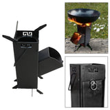Maxbell Wood Burning Stove Steel Emergency Rocket Stove for BBQ Backpacking Festival
