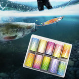 Maxbell 10x Fishing Lure Sticker Flash Materials Fake Fish Scales Sticker for Crafts