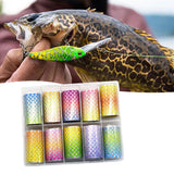 Maxbell 10x Fishing Lure Sticker Flash Materials Fake Fish Scales Sticker for Crafts